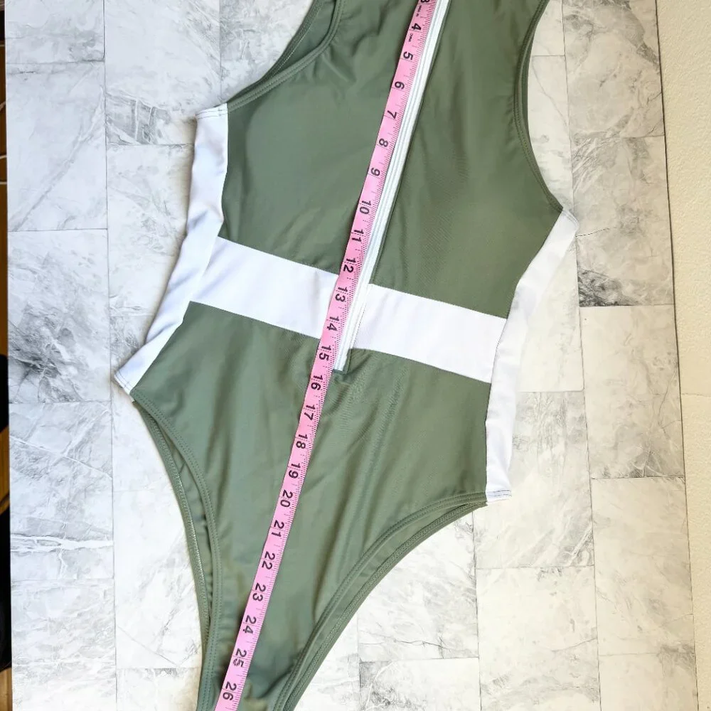 NEW Zipper Sleeveless One-piece Swimsuit